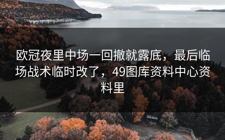 欧冠夜里中场一回撤就露底,最后临场战术临时改了,49图库资料中心资料里 欧冠夜里中场一回撤就露底,最后临场战术临时改了,49图库资料中心资料里